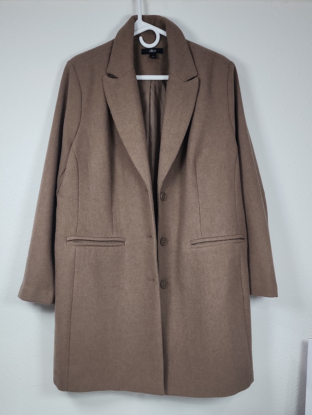 ellos Plus Size Classic Wool-Blend Coat